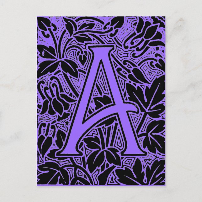 Verzierter Buchstabe "A" Postkarte (Vorderseite)