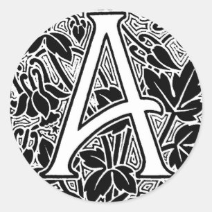 Verzierter Buchstabe "A" Runder Aufkleber