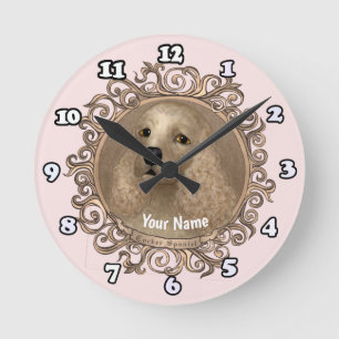 Verzierter Cocker Spaniel Uhr