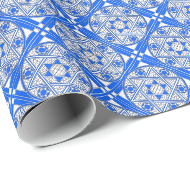 Verzierter David-Star Geschenkpapier (Rolleneckpunkt)