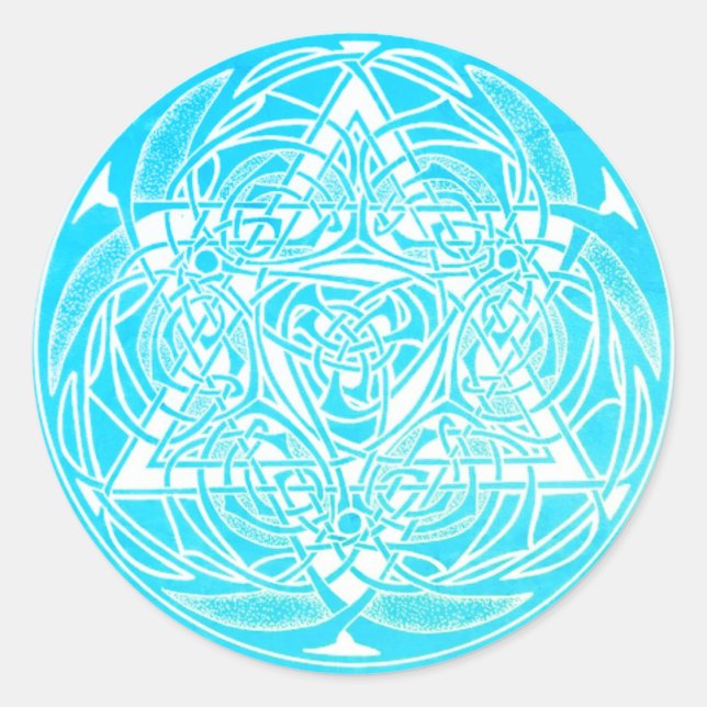 Verzierter David-Star Runder Aufkleber (Vorderseite)