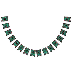 Verzierter Geburtstag Irish Celtic Knot Red Dragon Wimpelkette
