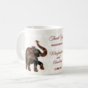 Verzierter indischer Elefantenbrauch indischer Gas Kaffeetasse