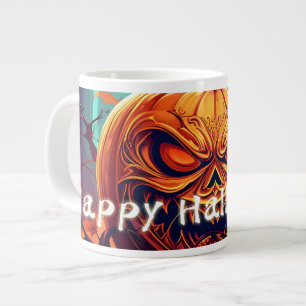 Verzierter Jack-o-Lantern verdrehter Zweig Hallowe Jumbo-Tasse