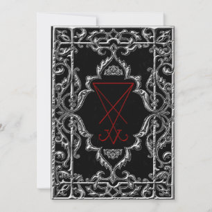 Verzierter Luciferian Occult Goth Wedding Einladun Einladung