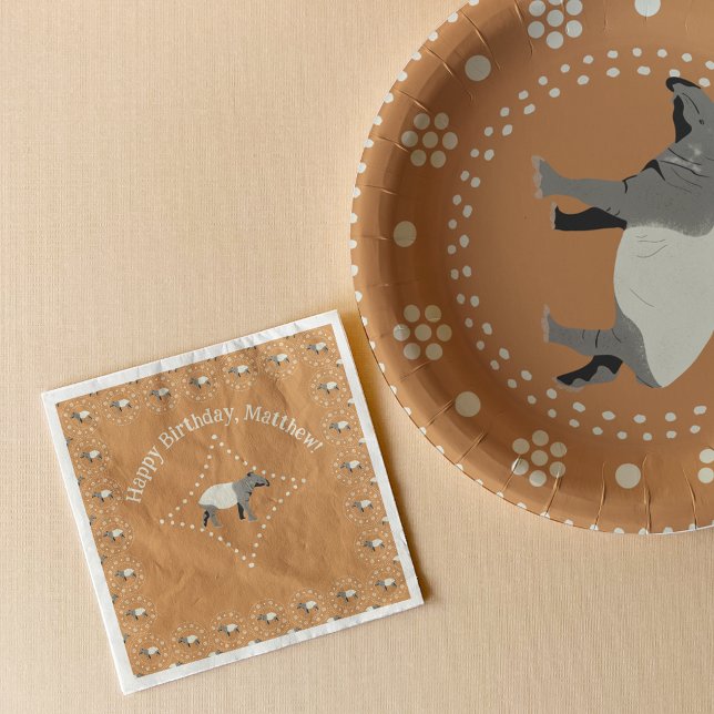 Verzierter malayischer Tapir Gemustert Serviette (Von Creator hochgeladen)