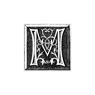 Verzierter Monogramm Vintager Anfangsbuchstabe Gummistempel