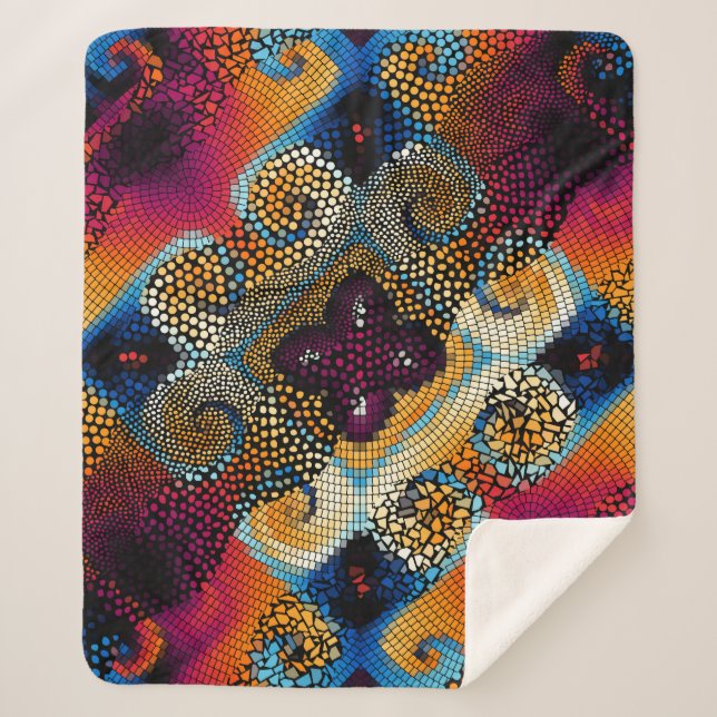 Verzierter nahtloser Texturhintergrund. Diagonale  Sherpadecke (Vorderseite)