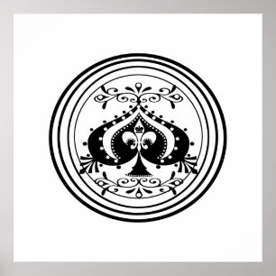 Verzierter Poker Art Design Poster