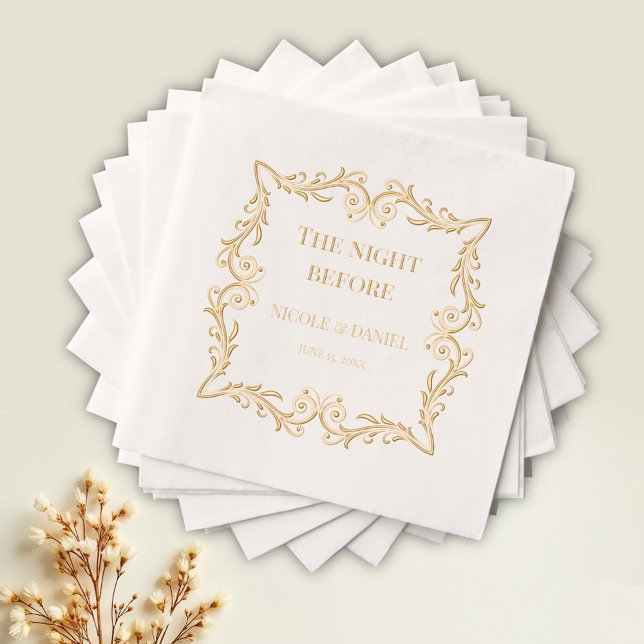 Verzierter Rahmen | Die Nacht vor der Hochzeit Servietten Mit Folie (Von Creator hochgeladen)