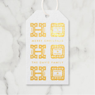 Verzierter Rahmen verbergen Weihnachtsgeschenk-Tag Geschenkanhänger