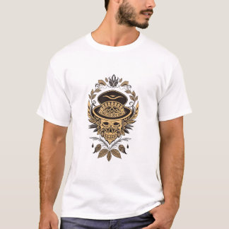 Verzierter Schädel im Fedora-Design T-Shirt