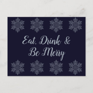Verzierter Silberschneeflocken Postkarte