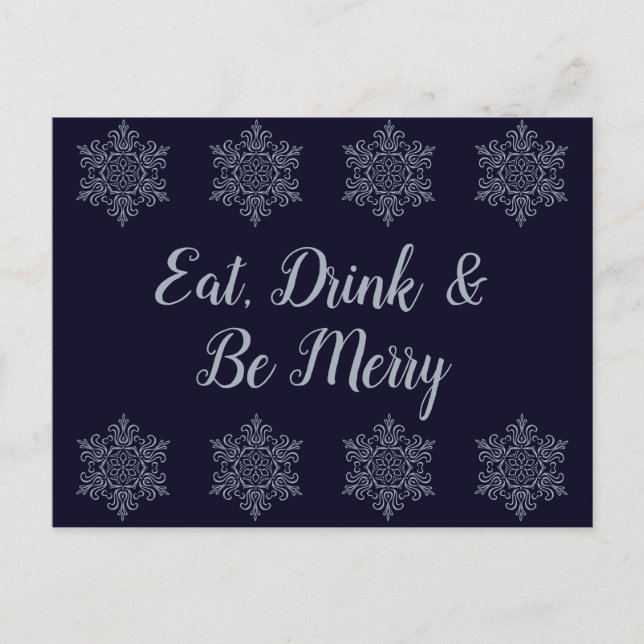 Verzierter Silberschneeflocken Postkarte (Vorderseite)