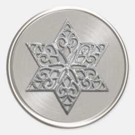 Verzierter Silberstar von David Umschlag Aufkleber