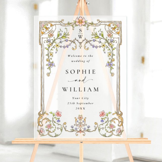 Verzierter Vintager Rahmen Bohemische BEGRÜSSUNG Acrylschild (Von Creator hochgeladen)