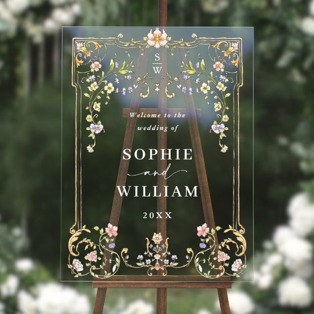 Verzierter Vintager Rahmen Bohemische BEGRÜSSUNG Acrylschild (Von Creator hochgeladen)