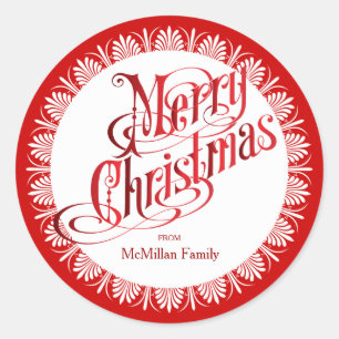 Verzierter Weihnachtsaufkleber Runder Aufkleber