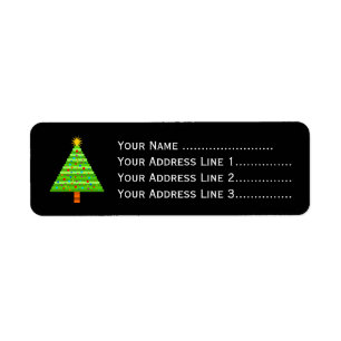 Verzierter Weihnachtsbaum + Adresse