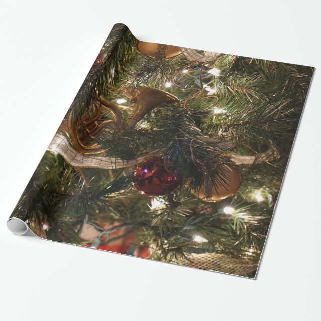 Verzierter Weihnachtsbaum Geschenkpapier (Ungerollt)