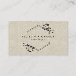 Verzierter Wein- und Bleistiftemblem auf der Leine Visitenkarte