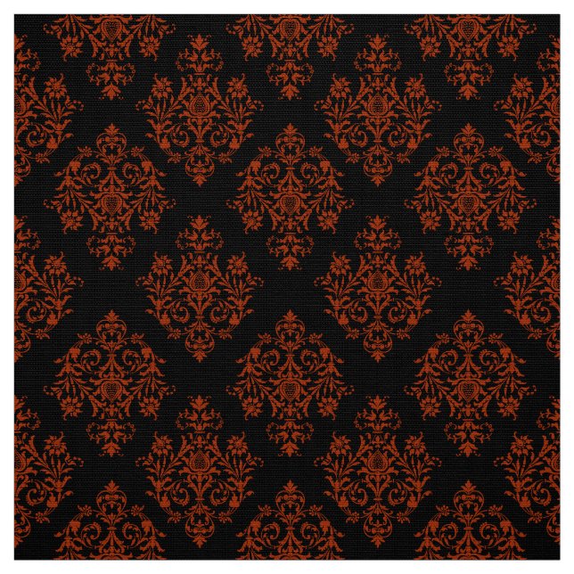 Verziertes Barockschwarzes Damasmuster Stoff (Muster)