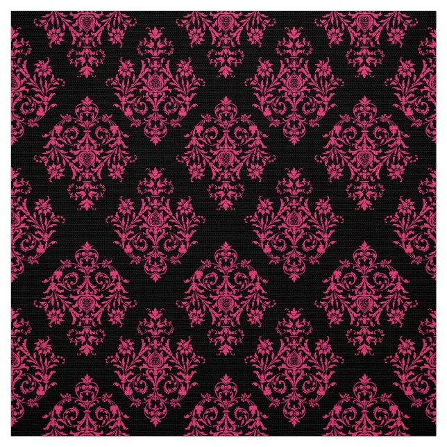 Verziertes Barockschwarzes Damasmuster Stoff (Muster)