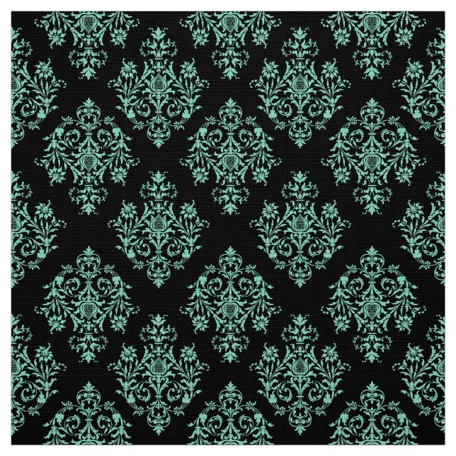 Verziertes Barockschwarzes Damasmuster Stoff (Muster)