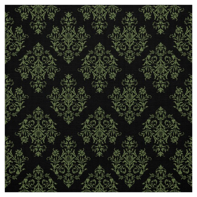 Verziertes Barockschwarzes Damasmuster Stoff (Muster)