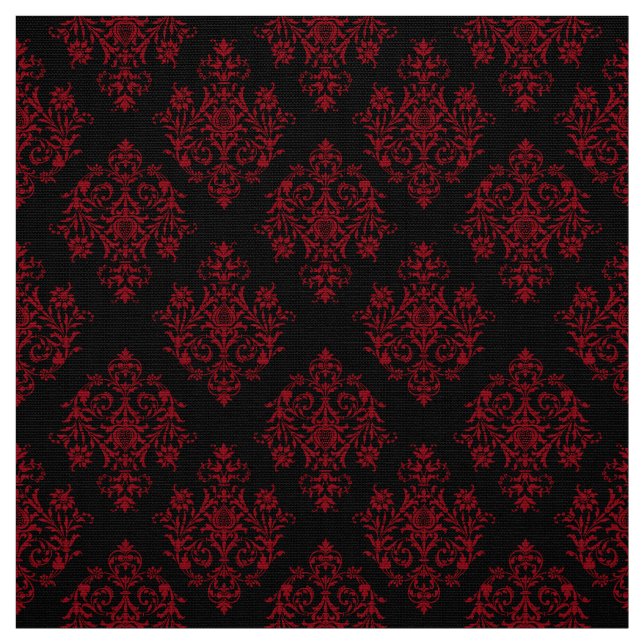 Verziertes Barockschwarzes Damasmuster Stoff (Muster)