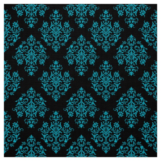 Verziertes Barockschwarzes Damasmuster Stoff (Muster)