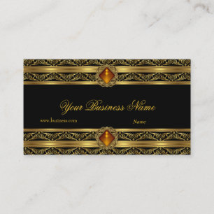 Verziertes Bernsteinschwarz Elegantes Juwel-Image Visitenkarte