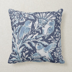 Verziertes Blaues Weiß-Wald Vögel Weiße Wälder Kissen