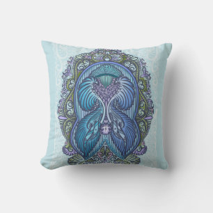 Verziertes Blue & Aquamarin Mandala Design Kissen