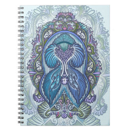 Verziertes Blue & Aquamarin Mandala Design Notizblock