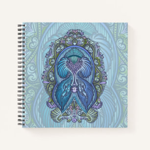 Verziertes Blue & Aquamarin Mandala Design Notizbuch