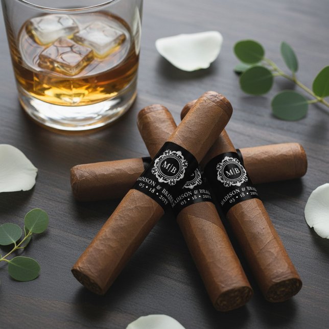 Verziertes Blumenmuster-Monogramm-Hochzeitszange (Von Creator hochgeladen)