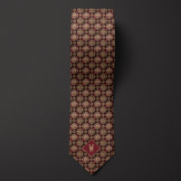 Verziertes Burgund und Gold Mandala Monogram