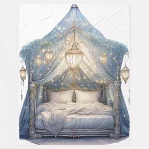 Verziertes Canopy-Bett Fleecedecke