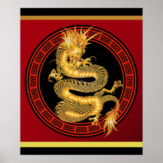 Verziertes chinesisches Jahr des Drachenposters Poster