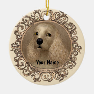 Verziertes Cocker-Spaniel-Ornament Keramik Ornament