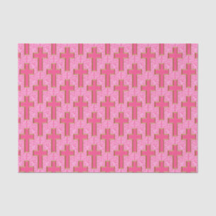 Verziertes Cross 22 Pink-GEWEBE-WRAPPING-PAPIER Seidenpapier