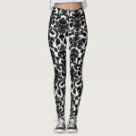 Verziertes Damaskusmuster aus Schwarz und Weiß Leggings<br><div class="desc">Elegante,  verzierte und einzigartige Leggings mit schwarz-weißem Damast-Muster. Andere Farben sind verfügbar.</div>