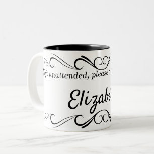 Verziertes Design Personalisierter Name Getränke T Zweifarbige Tasse