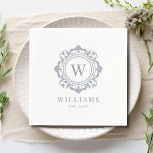 Verziertes florales Monogramm Hochzeit Elegantes S Serviette