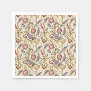 Verziertes französisches Vintage-Blumenrankenmuste Serviette
