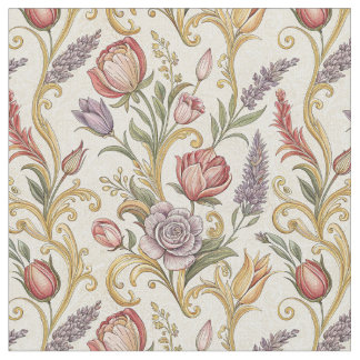 Verziertes französisches Vintage-Blumenrankenmuste Stoff