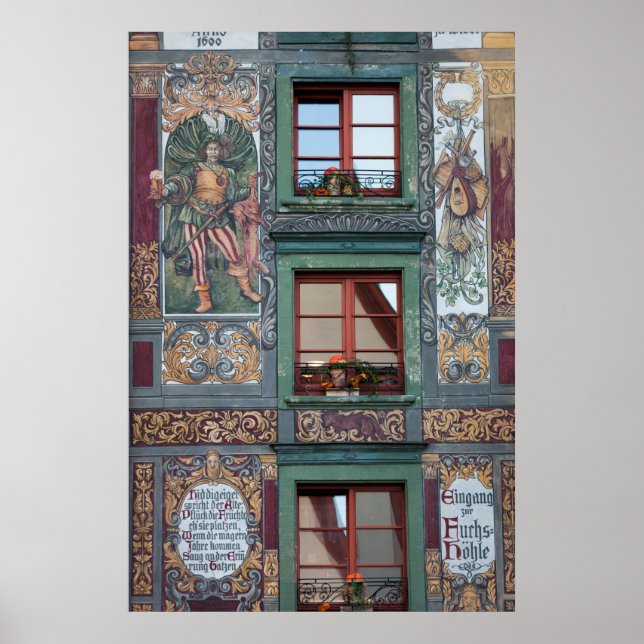 Verziertes Fresco Detail, Deutschland Poster (Vorne)