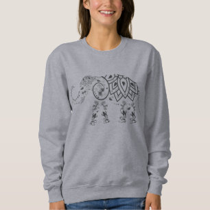 Verziertes gemustertes Elefant Sweatshirt