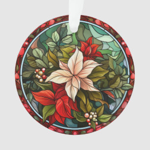 Verziertes Glas Poinsettia Ornament
